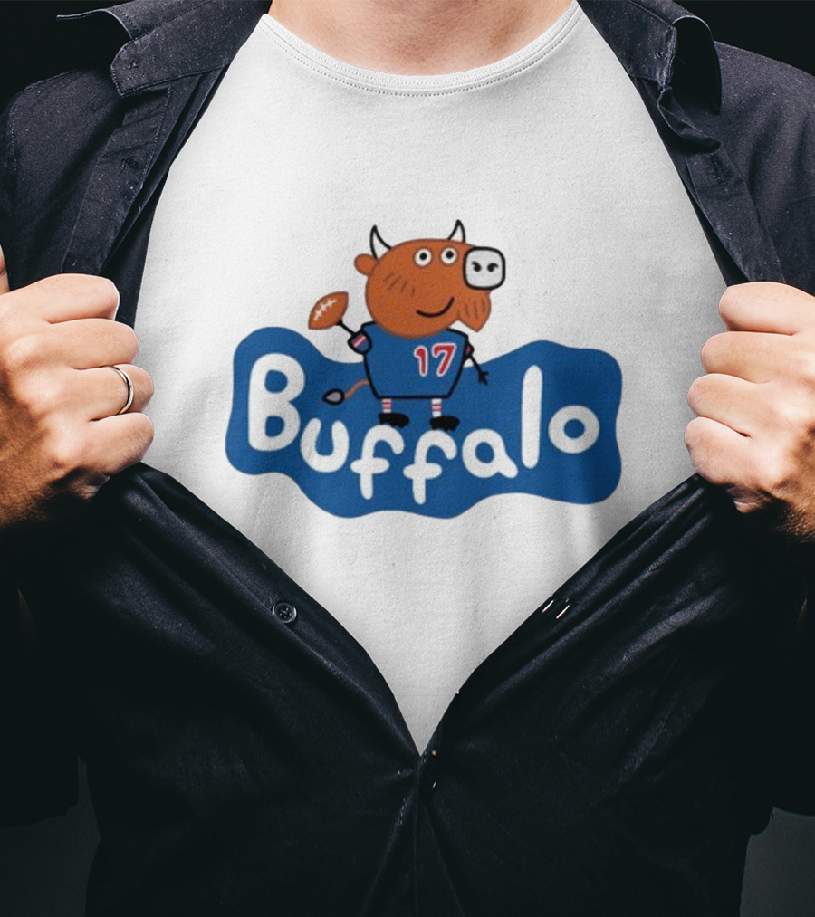 26Shirts Buffalo 17 Football Cartoon Character T-Shirt