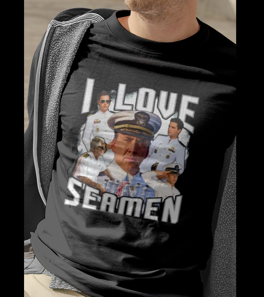 I Love Seamen Captain And Crew Collage T-Shirt
