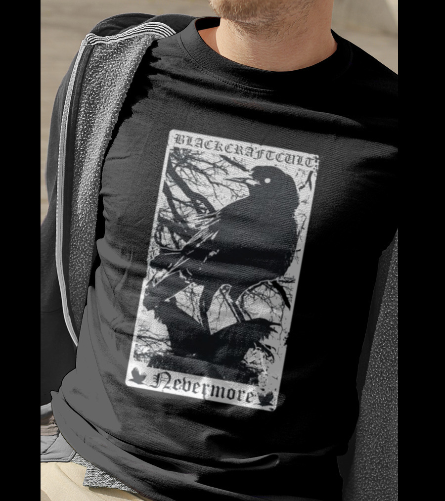 Blackcraftcult Nevermore Raven Tarot Card T-Shirt
