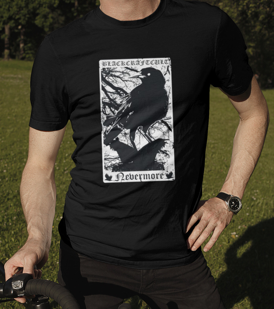 Blackcraftcult Nevermore Raven Tarot Card T-Shirt