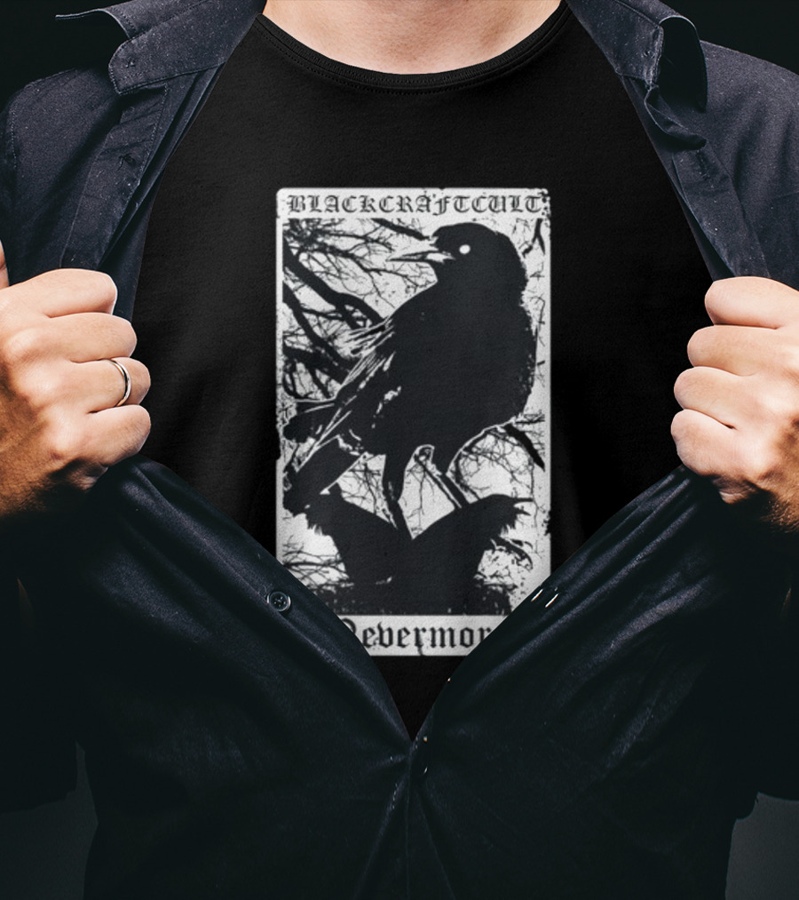 Blackcraftcult Nevermore Raven Tarot Card T-Shirt