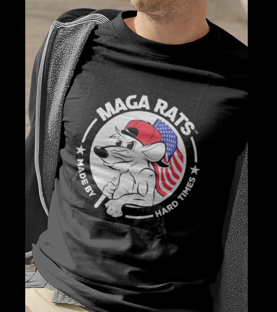 Maga Rats Made By Hard Times American Flag Hat T-Shirt