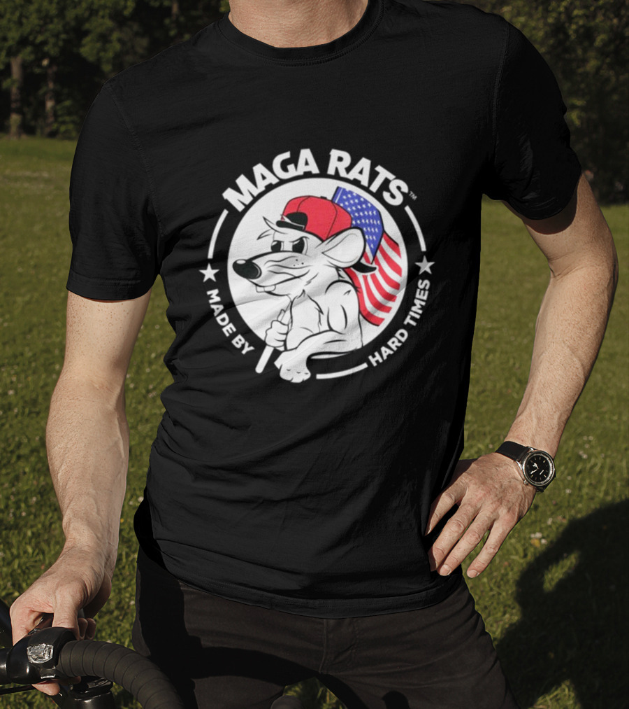 Maga Rats Made By Hard Times American Flag Hat T-Shirt