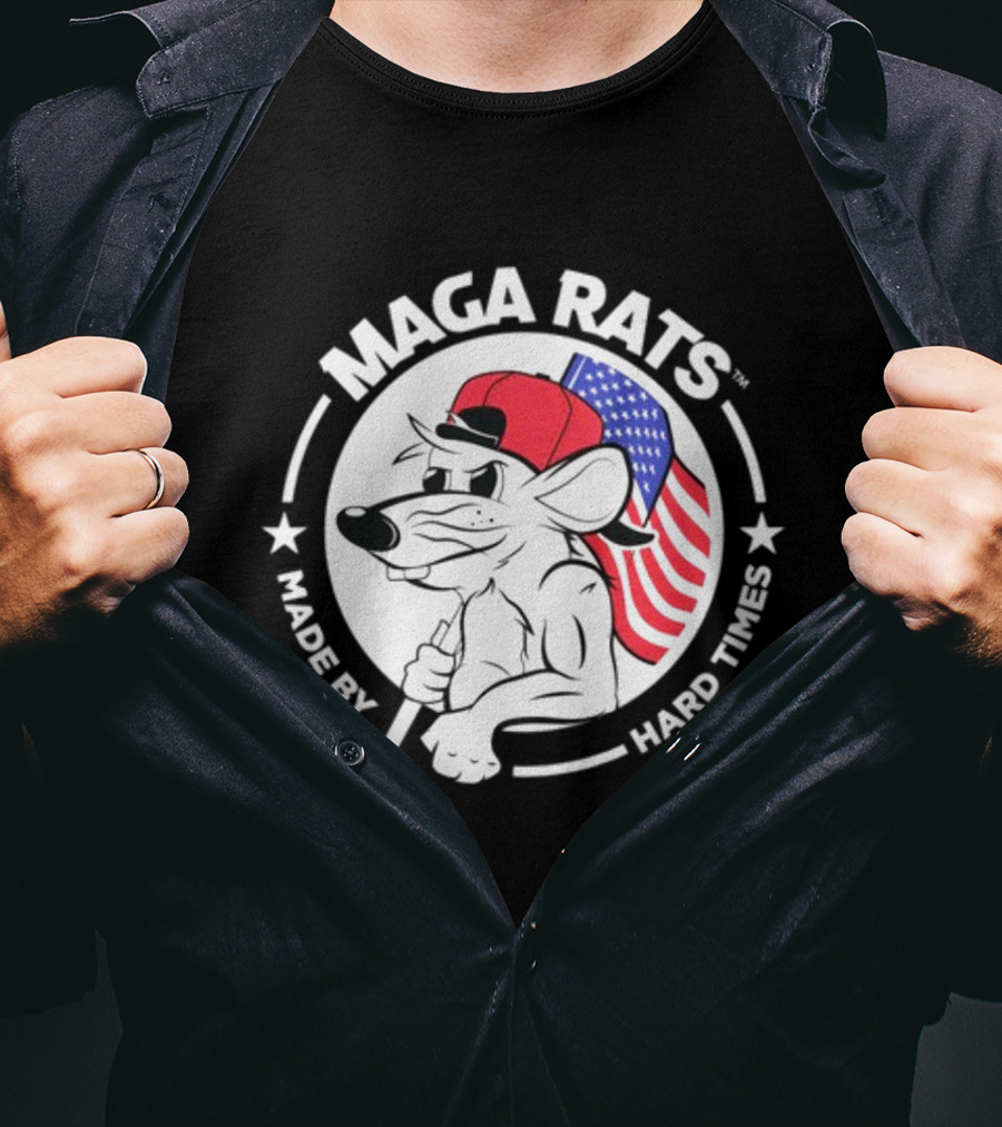Maga Rats Made By Hard Times American Flag Hat T-Shirt