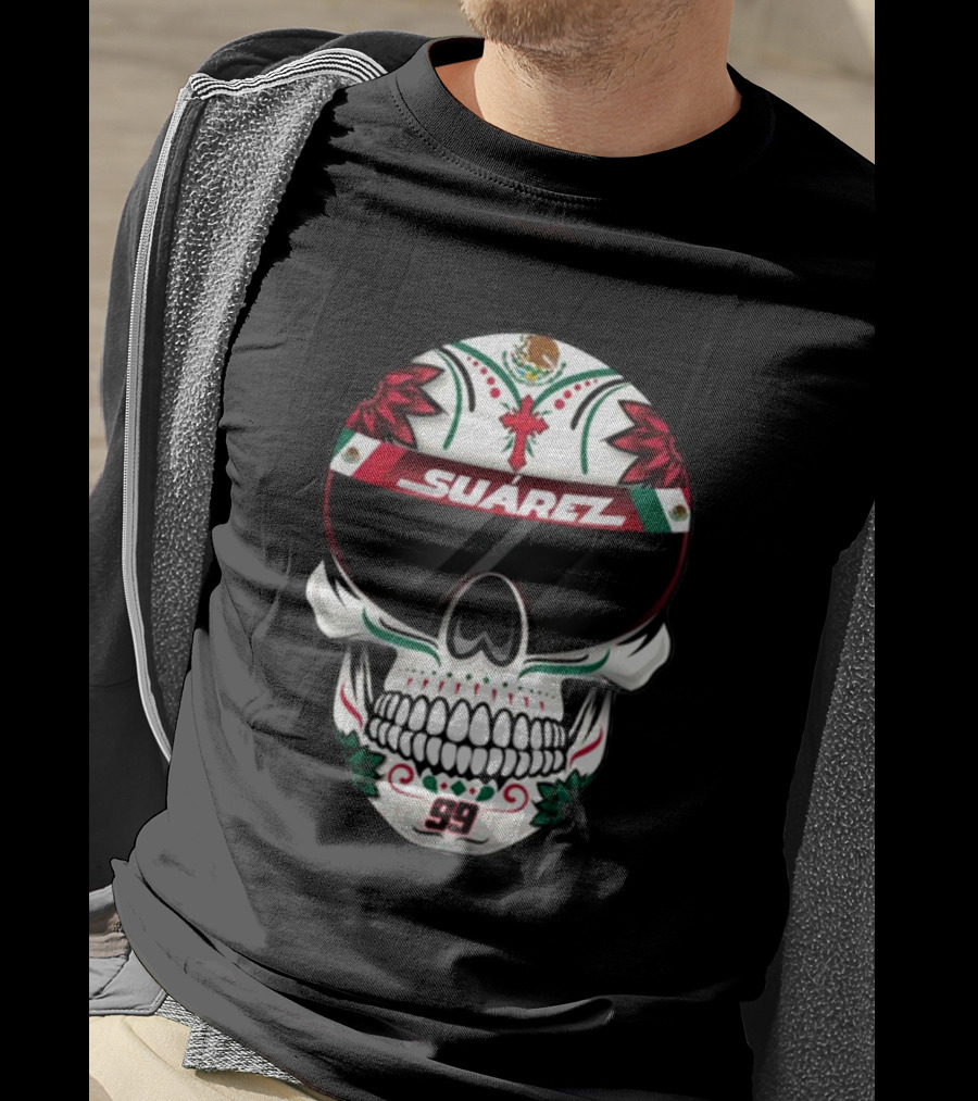 Danielsuarezracing Suárez Skull Helmet Visor 99 Mexican Flag Motif T-Shirt