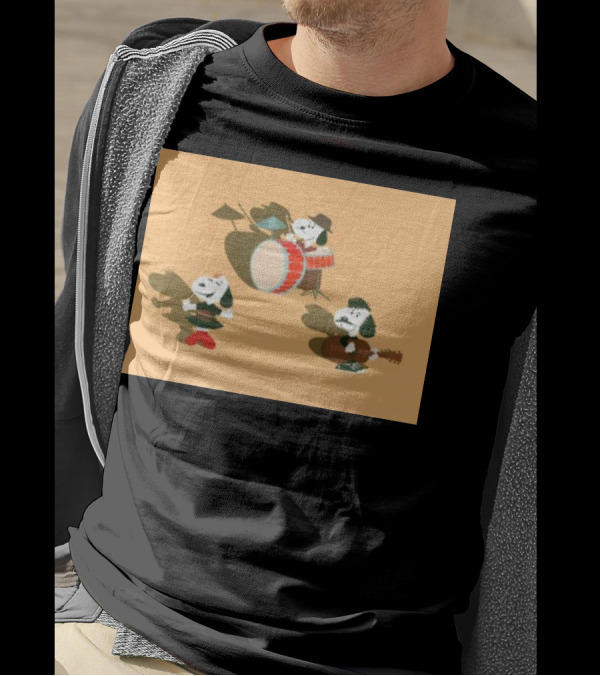 Paramore And Snoopy Characters Playing Musical Instruments T-Shirt