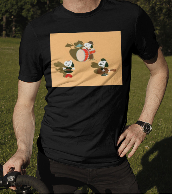 Paramore And Snoopy Characters Playing Musical Instruments T-Shirt