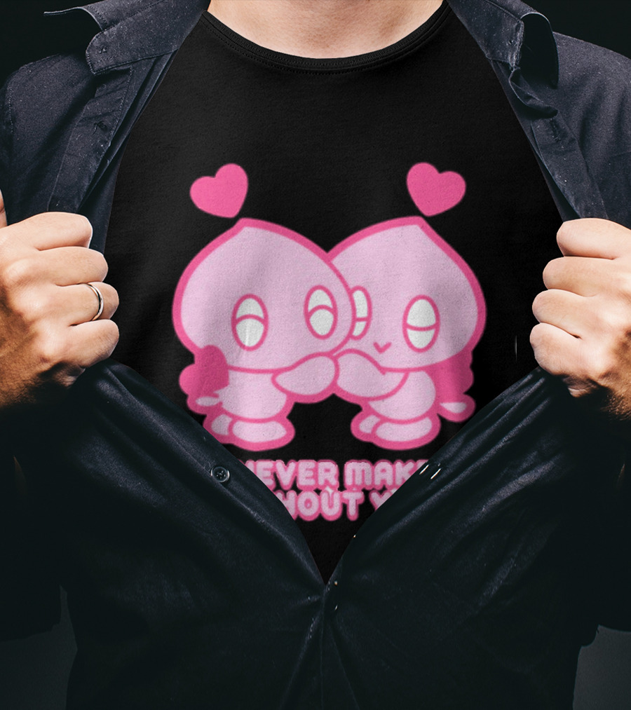 Young Romance I'd Never Make It Without You Pink Hearts Characters T-Shirt