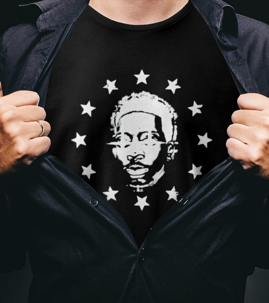 Brett Gray Starborn Face Surrounded By Stars T-Shirt