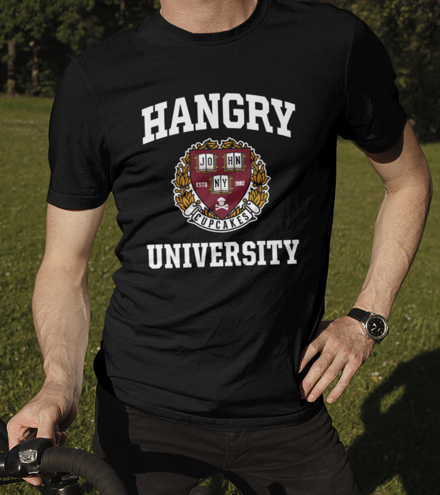 Hangry University Johnnycupcakes Estd 1982 Crest T-Shirt