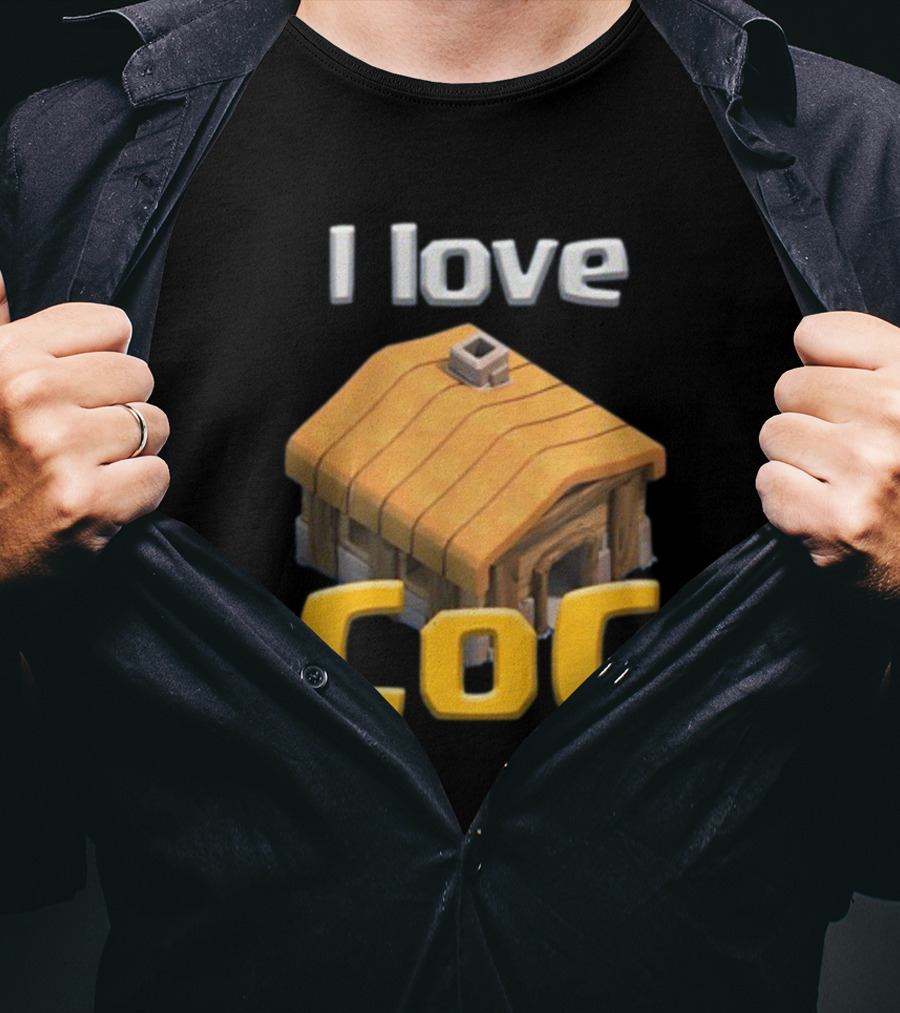I Love Coc Clash Of Clans Hut T-Shirt