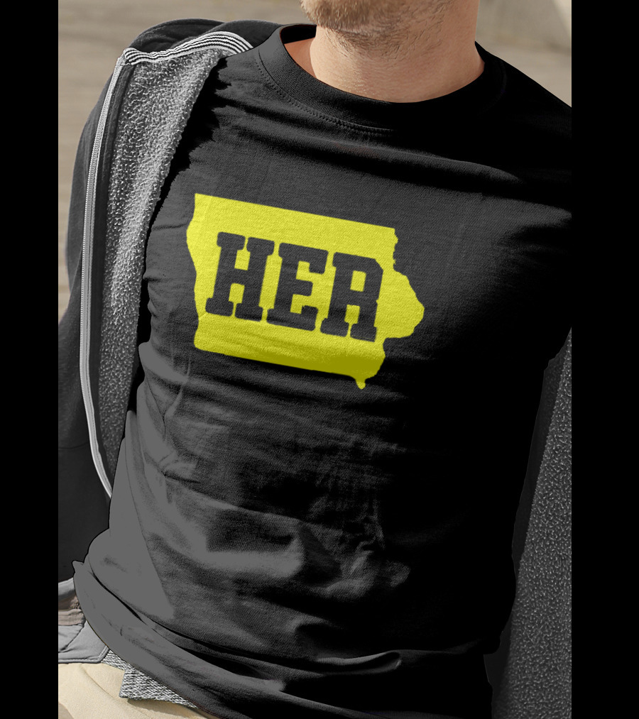 Dave Portnoy Hawkeye HER Caitlin Clark Iowa Map T-Shirt