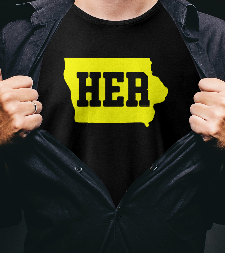 Dave Portnoy Hawkeye HER Caitlin Clark Iowa Map T-Shirt