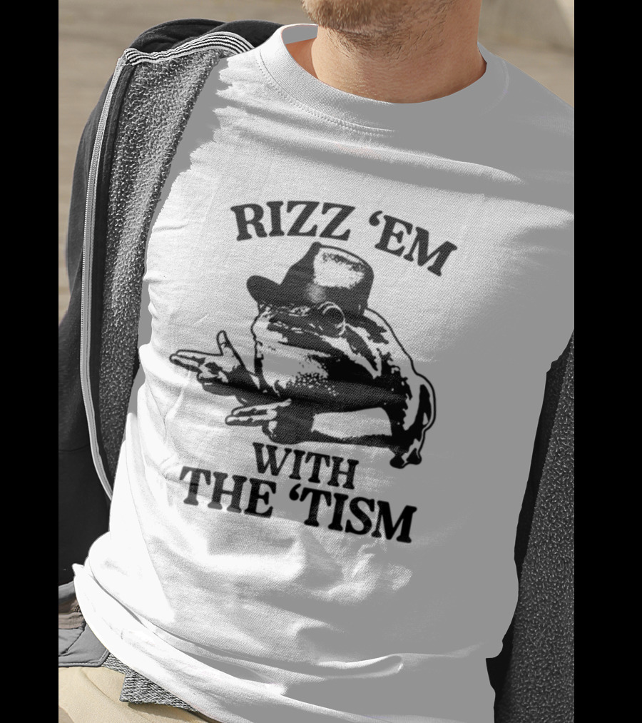 Rizz 'Em With The 'Tism Frog Hat Gesture T-Shirt