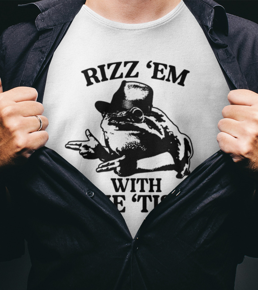 Rizz 'Em With The 'Tism Frog Hat Gesture T-Shirt