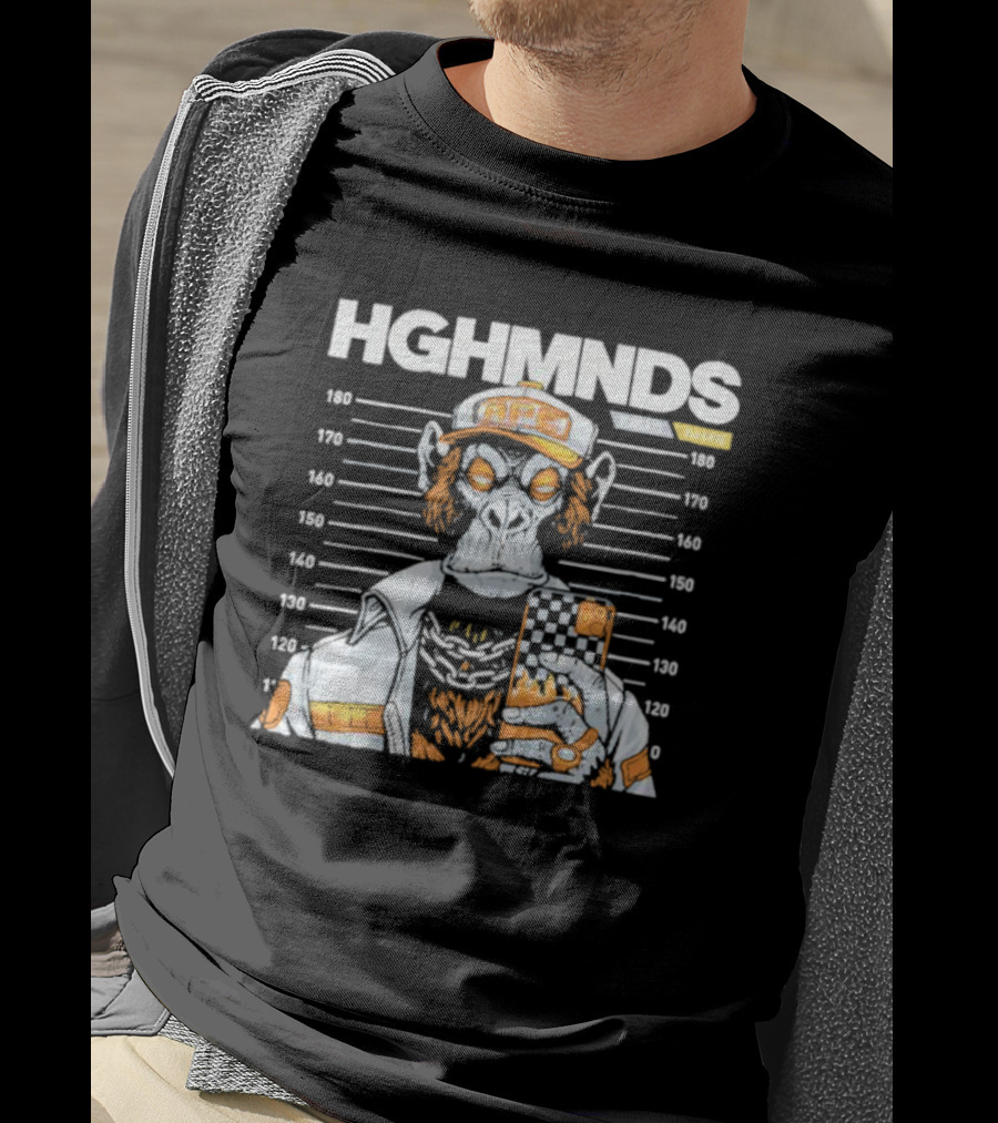 HGHMNDS Caught Ape Mugshot In Streetwear With Phone T-Shirt