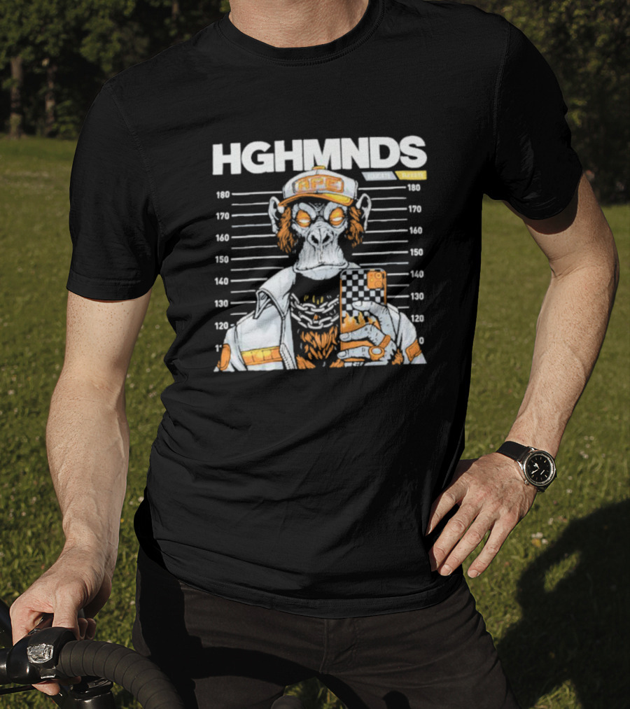 HGHMNDS Caught Ape Mugshot In Streetwear With Phone T-Shirt