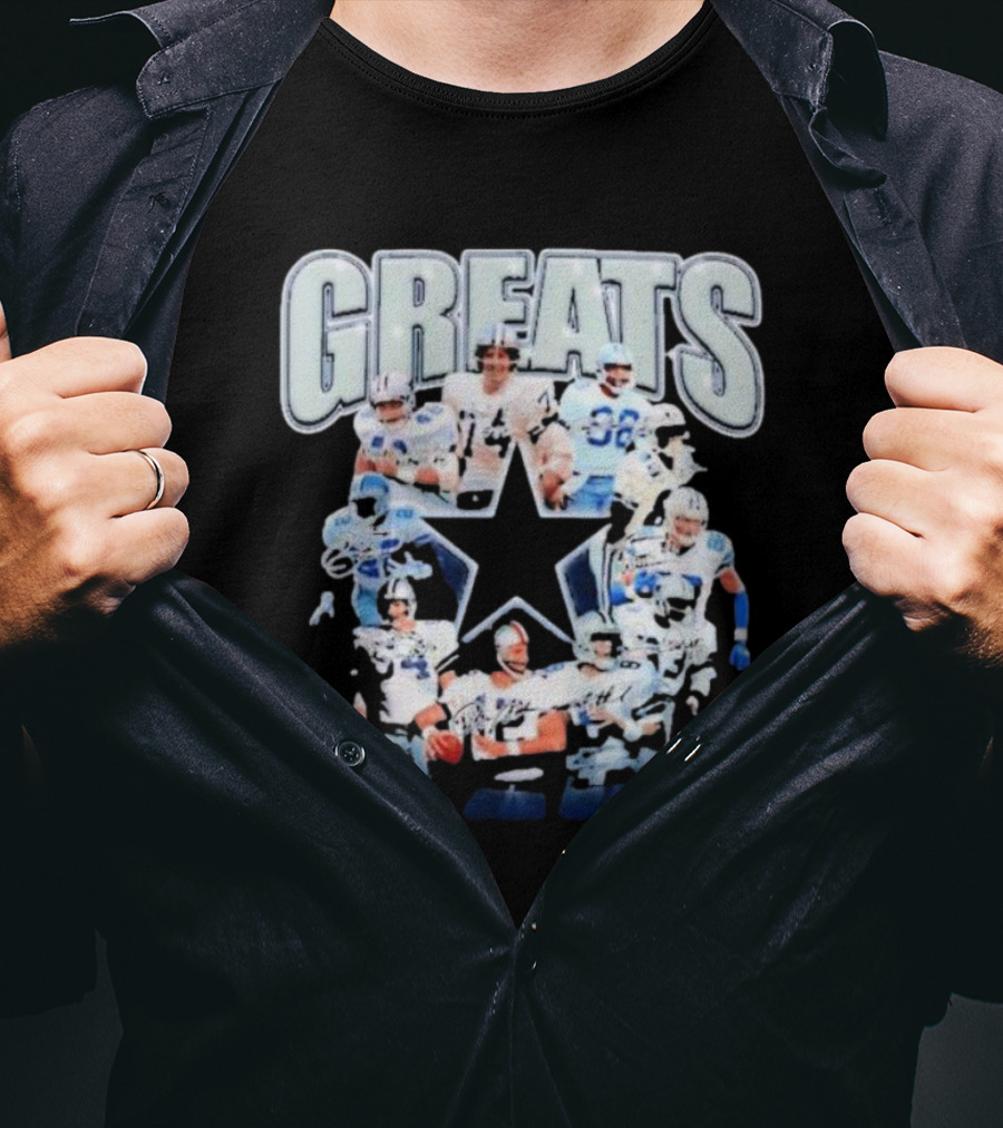 Dallas Cowboys All Time Greats Navy Signature Football Player Star T-Shirt