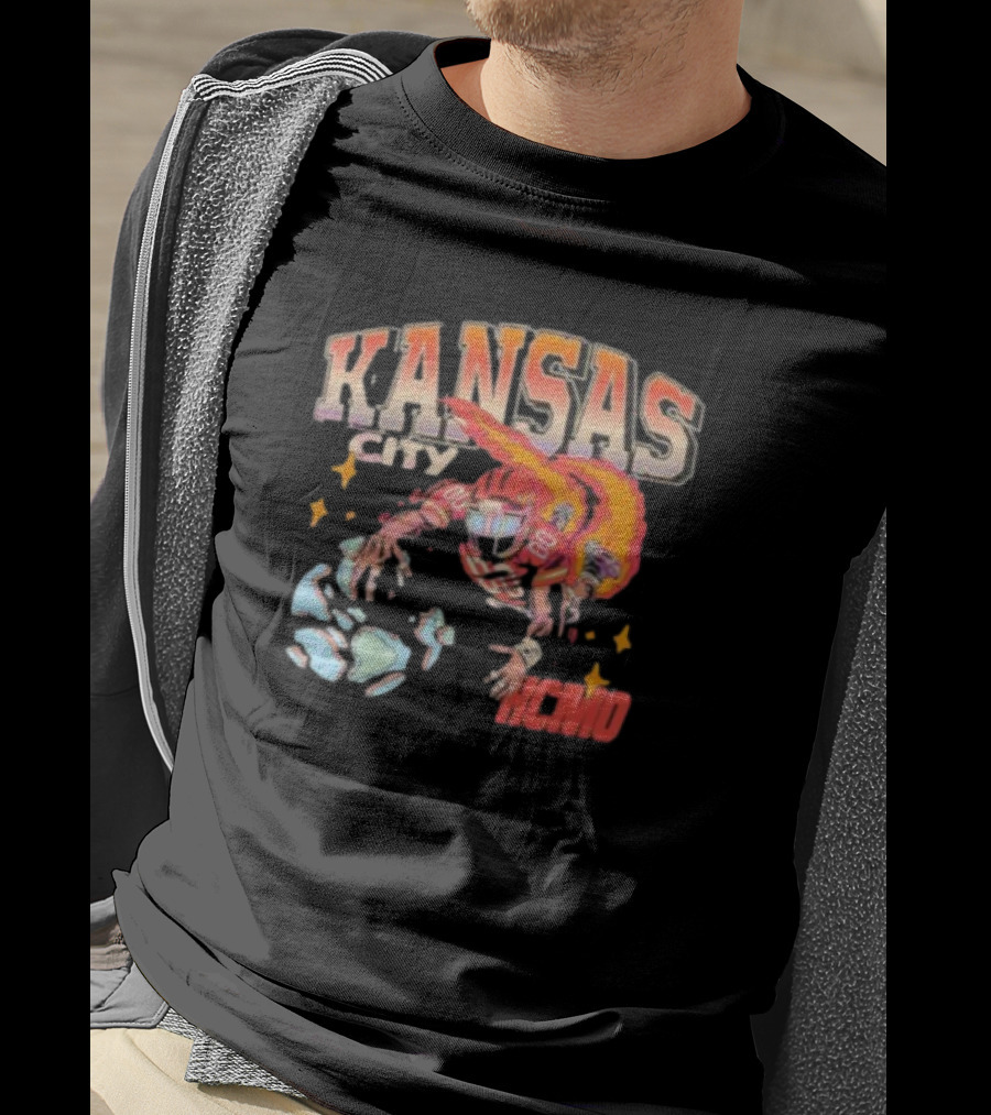 Kansas City Football Player KCMO Chiefs Mascot T-Shirt