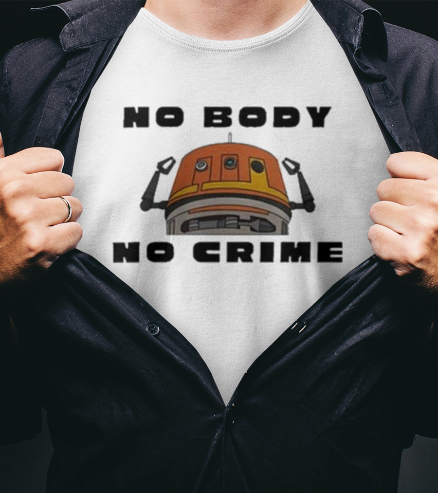 No Body No Crime Chopper Kyber Kat Droid Head T-Shirt