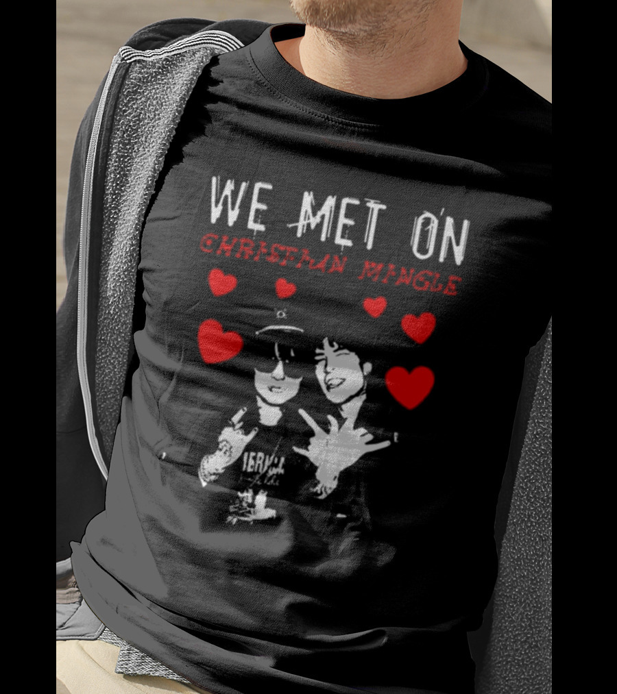 We Met On Christian Mingle Jake Webber Johnnie Guilbert Hearts Alkalinedrip T-Shirt