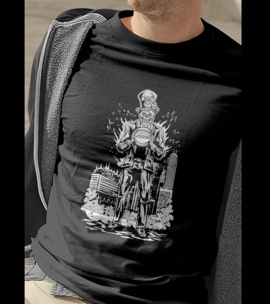 Richandlonely Prestige Boston Uncle Sam Basketball City Skyline T-Shirt