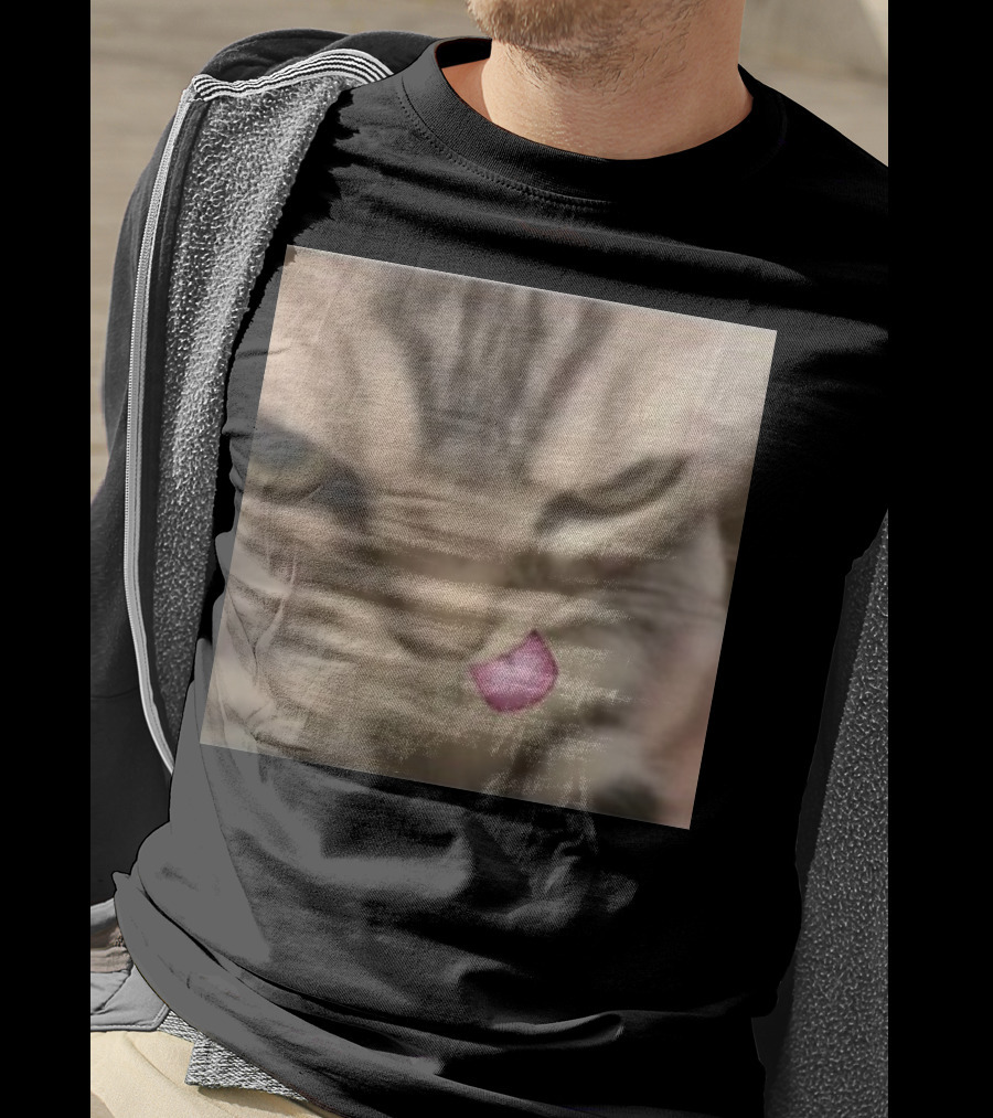 Sillyteestudio Silly Kitten Funny Cute Tongue Out Cat Meme T-Shirt