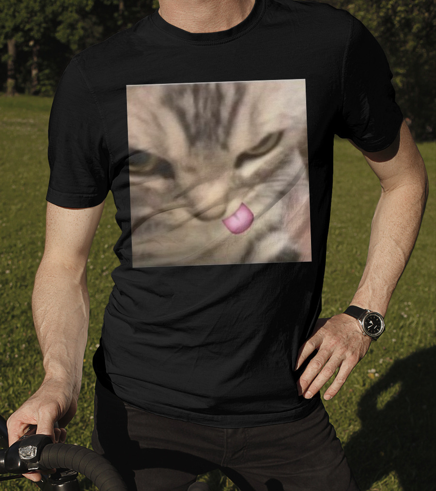 Sillyteestudio Silly Kitten Funny Cute Tongue Out Cat Meme T-Shirt
