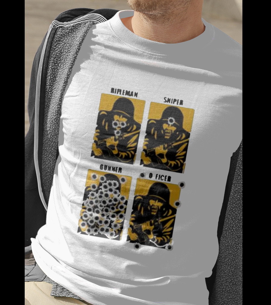 Rifleman Sniper Gunner Officer Bullet Targets T-Shirt