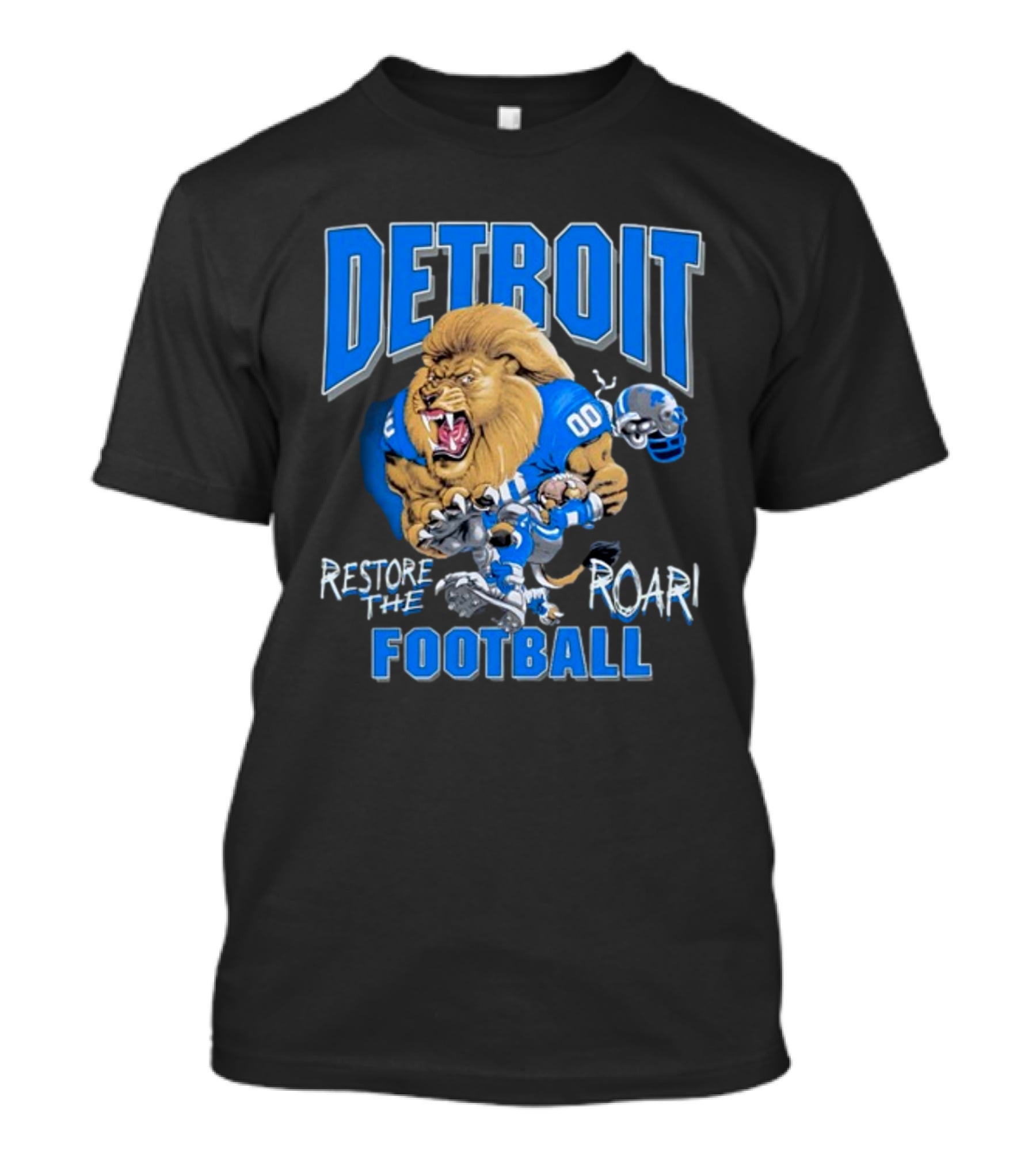 Detroit Restore The Roar Football Lion Player T-Shirt