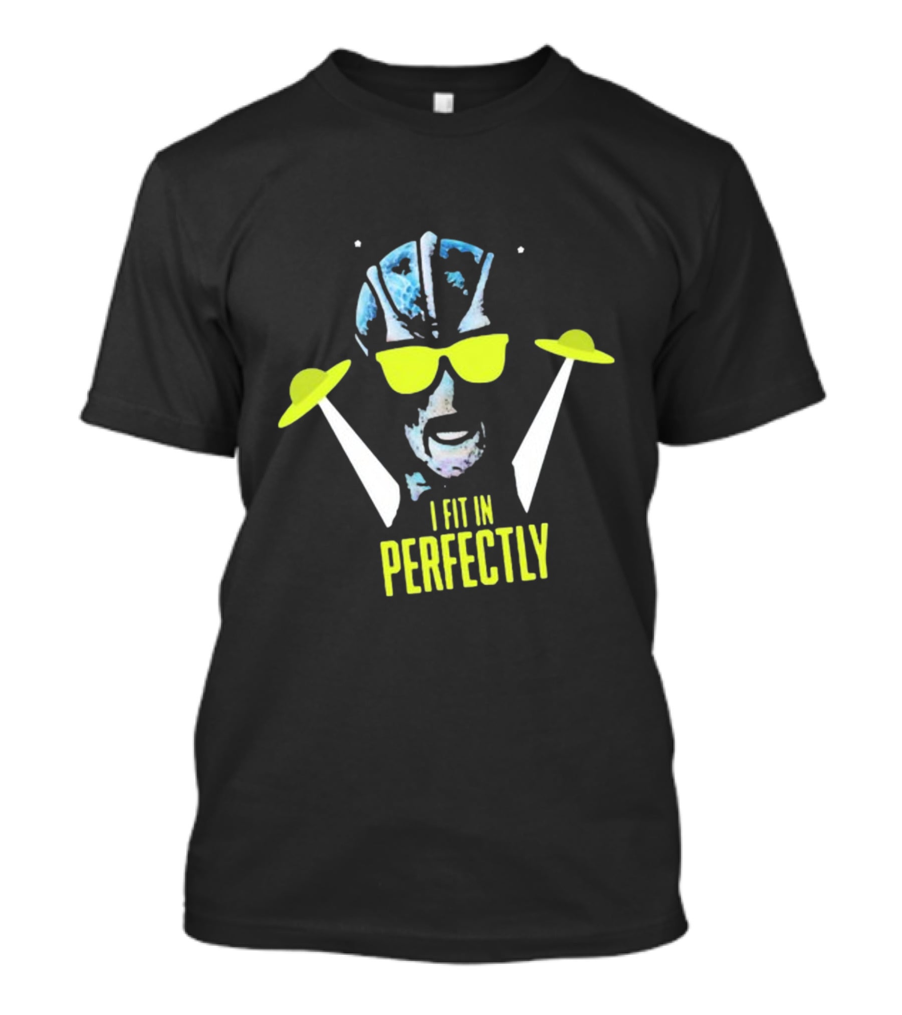 Resident Alien I Fit In Perfectly Retro UFO Vibe T-Shirt