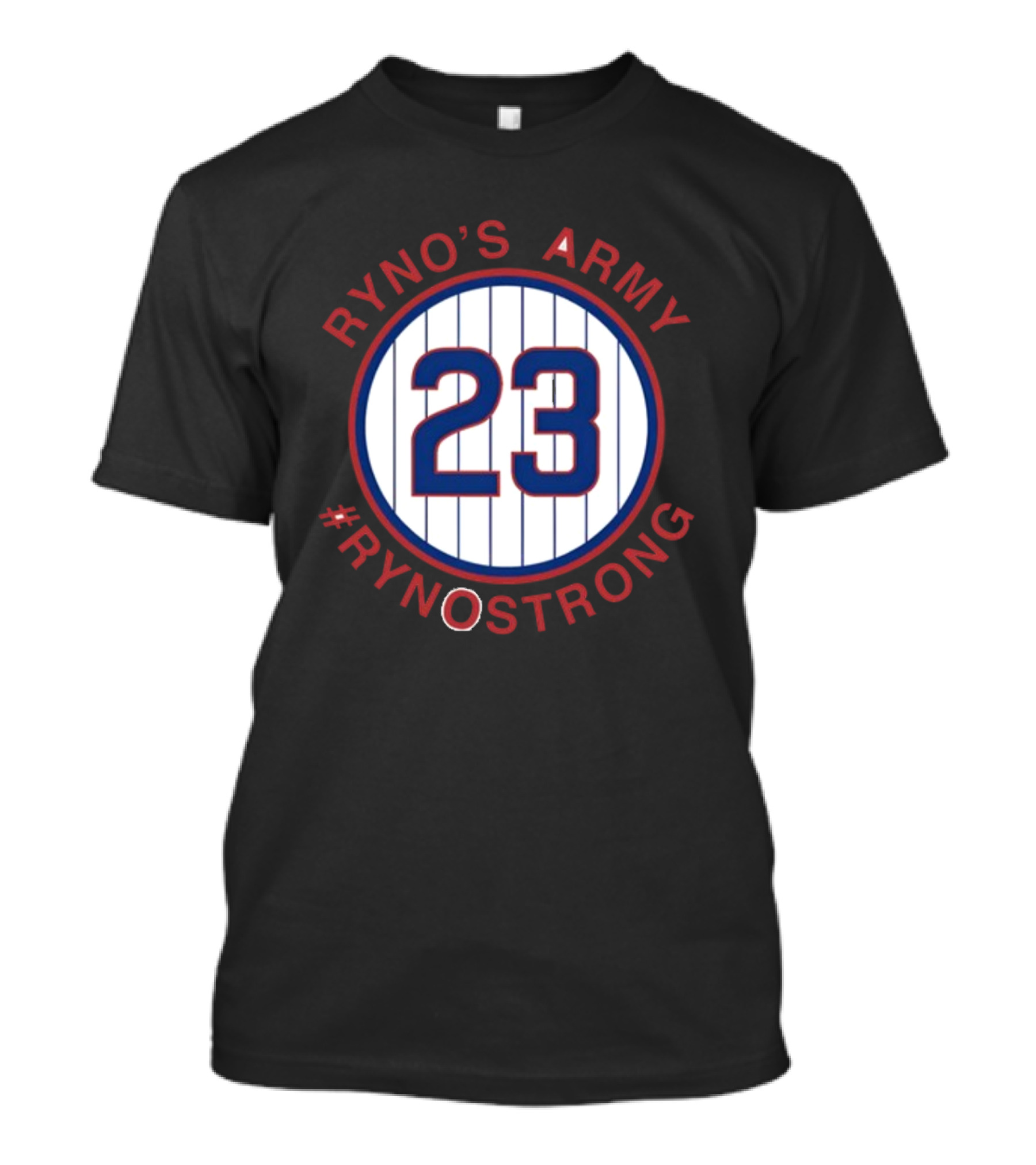 Ryno's Army 23 #RynoStrong Circle Logo White Pinstripes T-Shirt