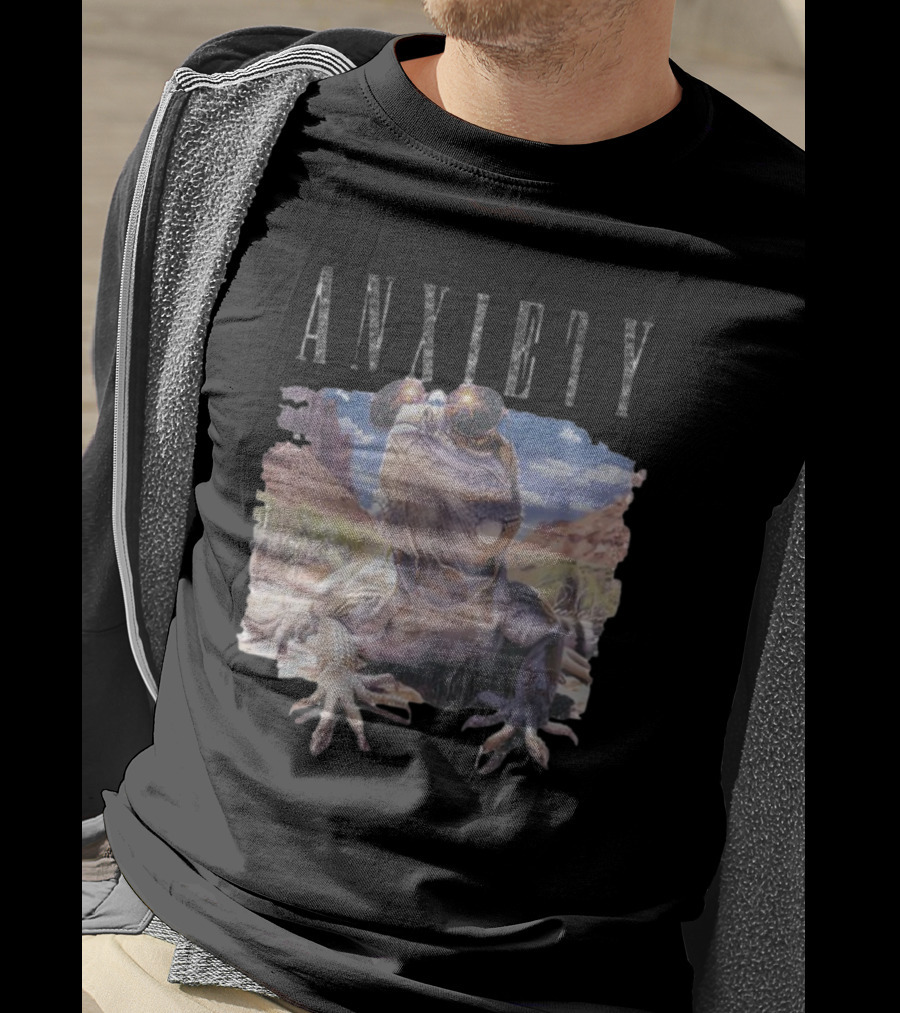 Waveygoods Anxiety Lizard Sunglasses Desert Landscape No Rules T-Shirt