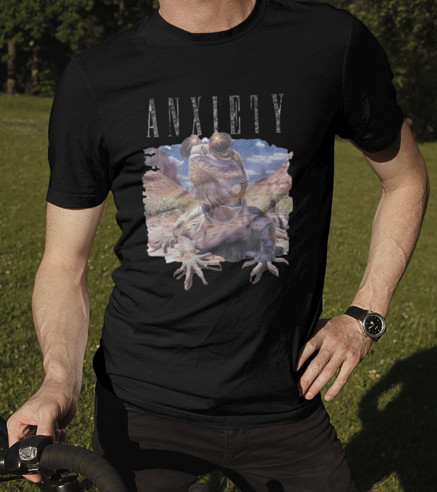 Waveygoods Anxiety Lizard Sunglasses Desert Landscape No Rules T-Shirt