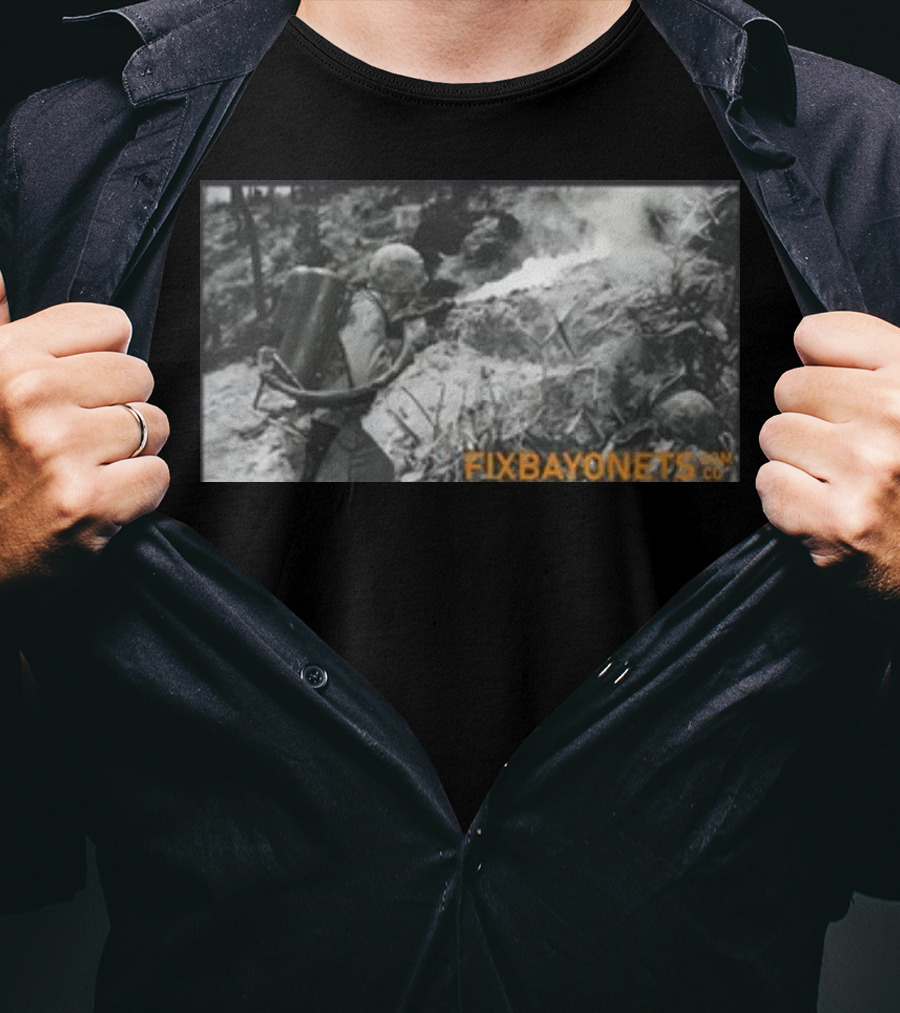 Fix Bayonets WWII Flamethrower Soldier Scene T-Shirt
