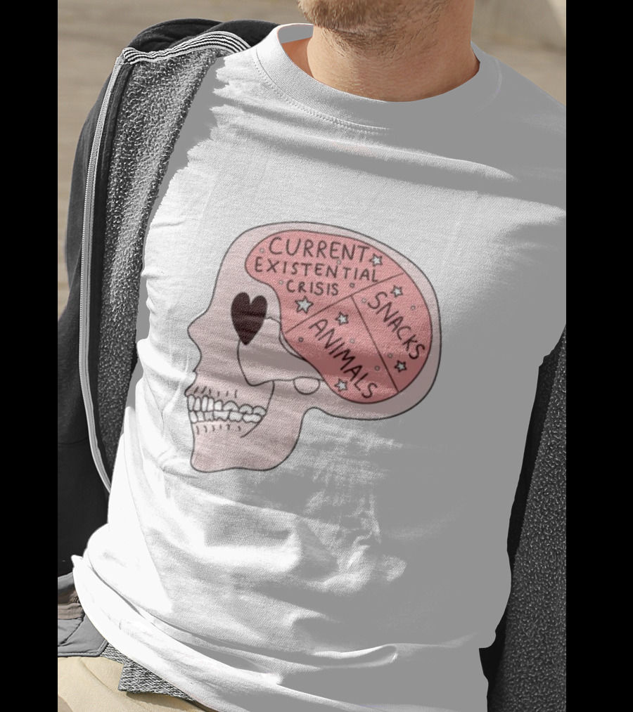 Tenderghost Current Existential Crisis Snacks Animals Brain T-Shirt