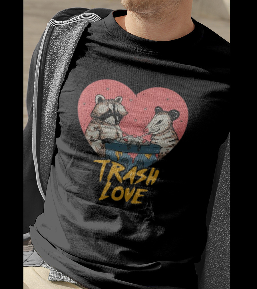 Trash Love Heart Raccoon Possum Five Below Store T-Shirt