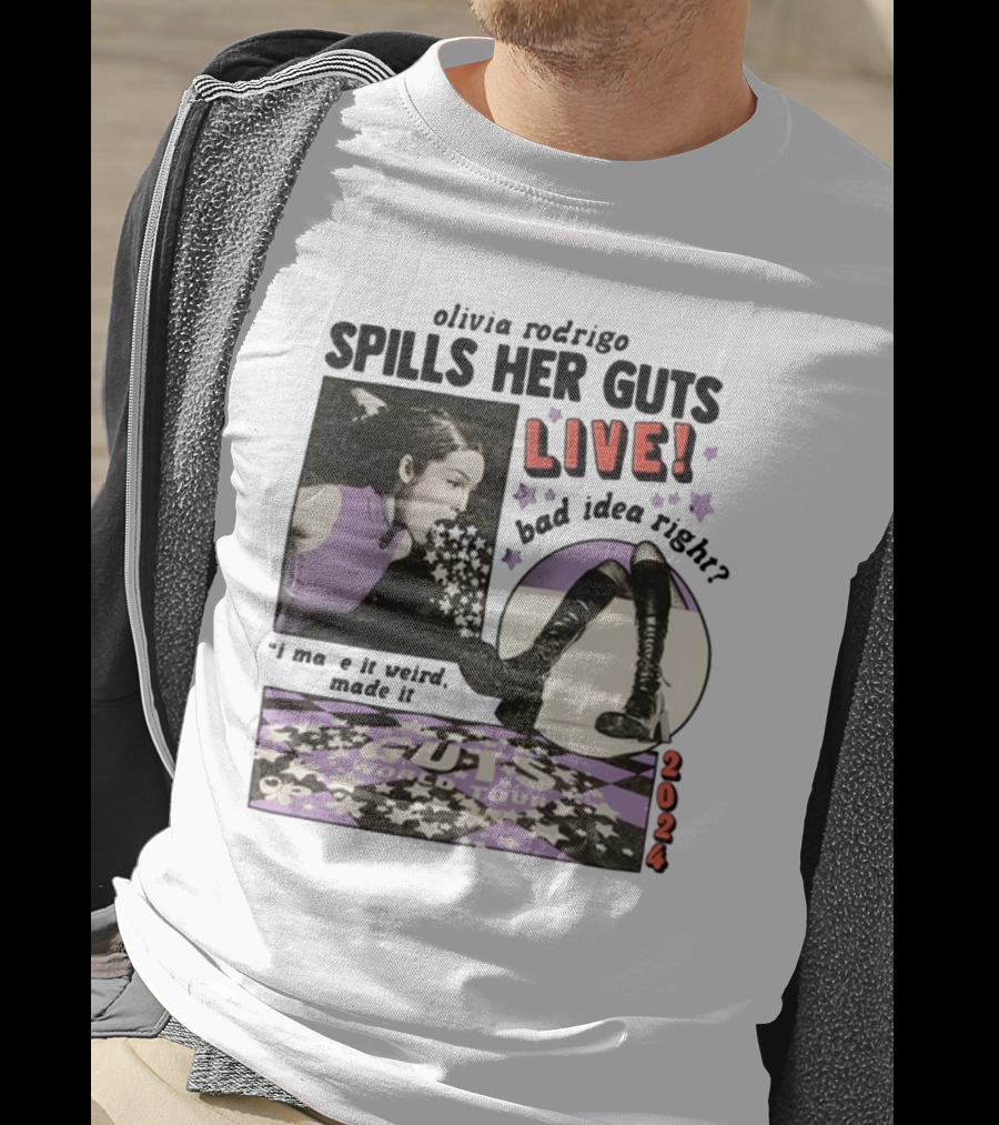 Olivia Rodrigo Spills Her Guts Live Bad Idea Right Guts World Tour T-Shirt