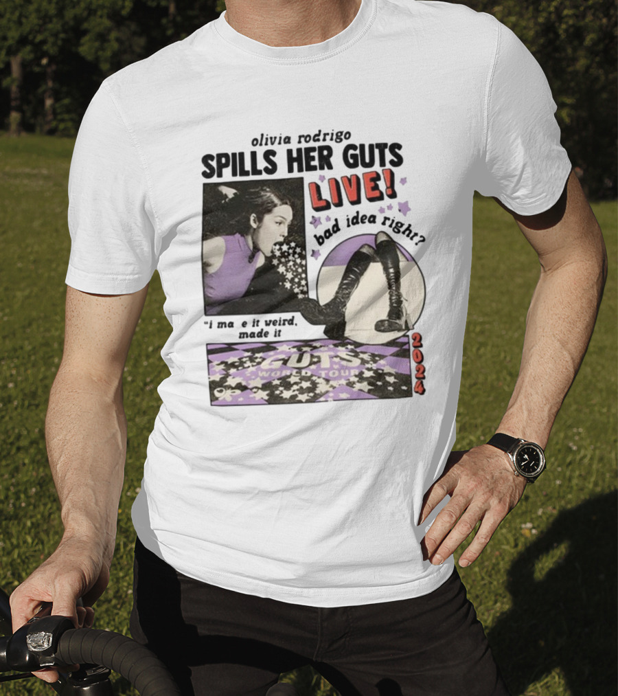 Olivia Rodrigo Spills Her Guts Live Bad Idea Right Guts World Tour T-Shirt