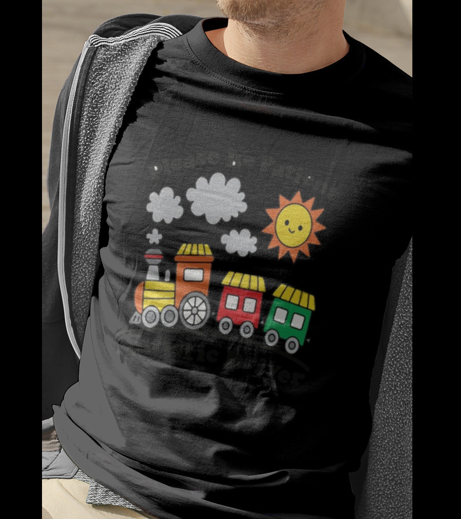 Please Be Patient Autistic Driver Train With Sun And Clouds T-Shirt