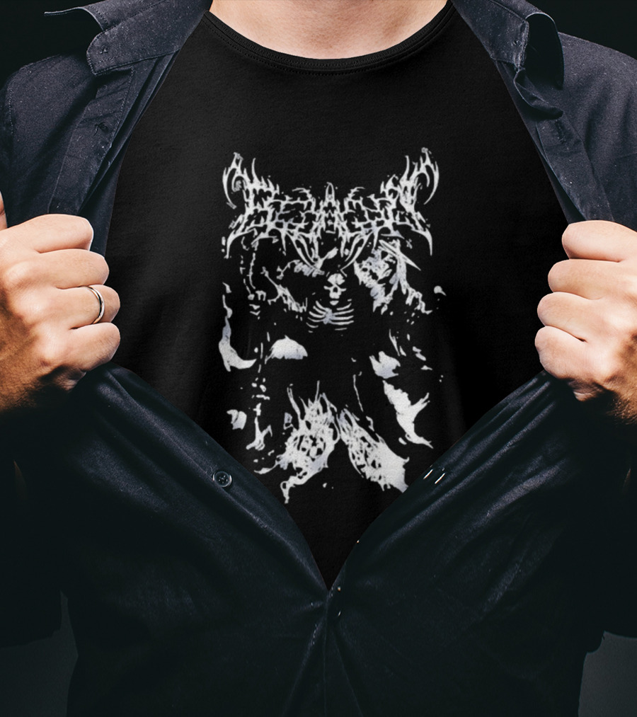 Straight Edge Dubstep Skeleton Demon Abstract T-Shirt