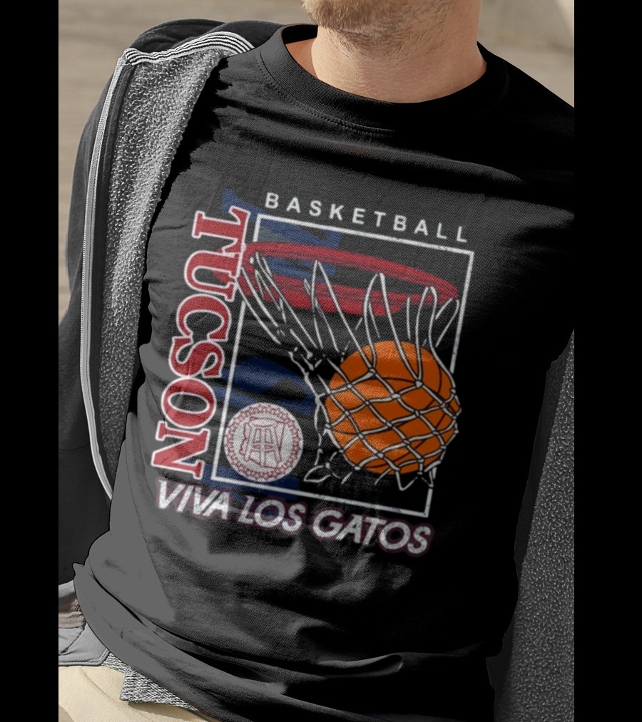 Basketball Tucson Viva Los Gatos Retro Hoop T-Shirt