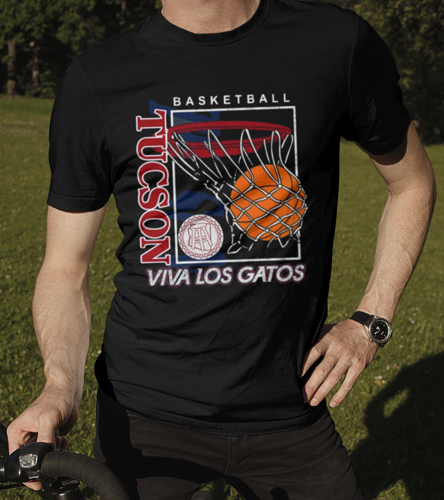 Basketball Tucson Viva Los Gatos Retro Hoop T-Shirt