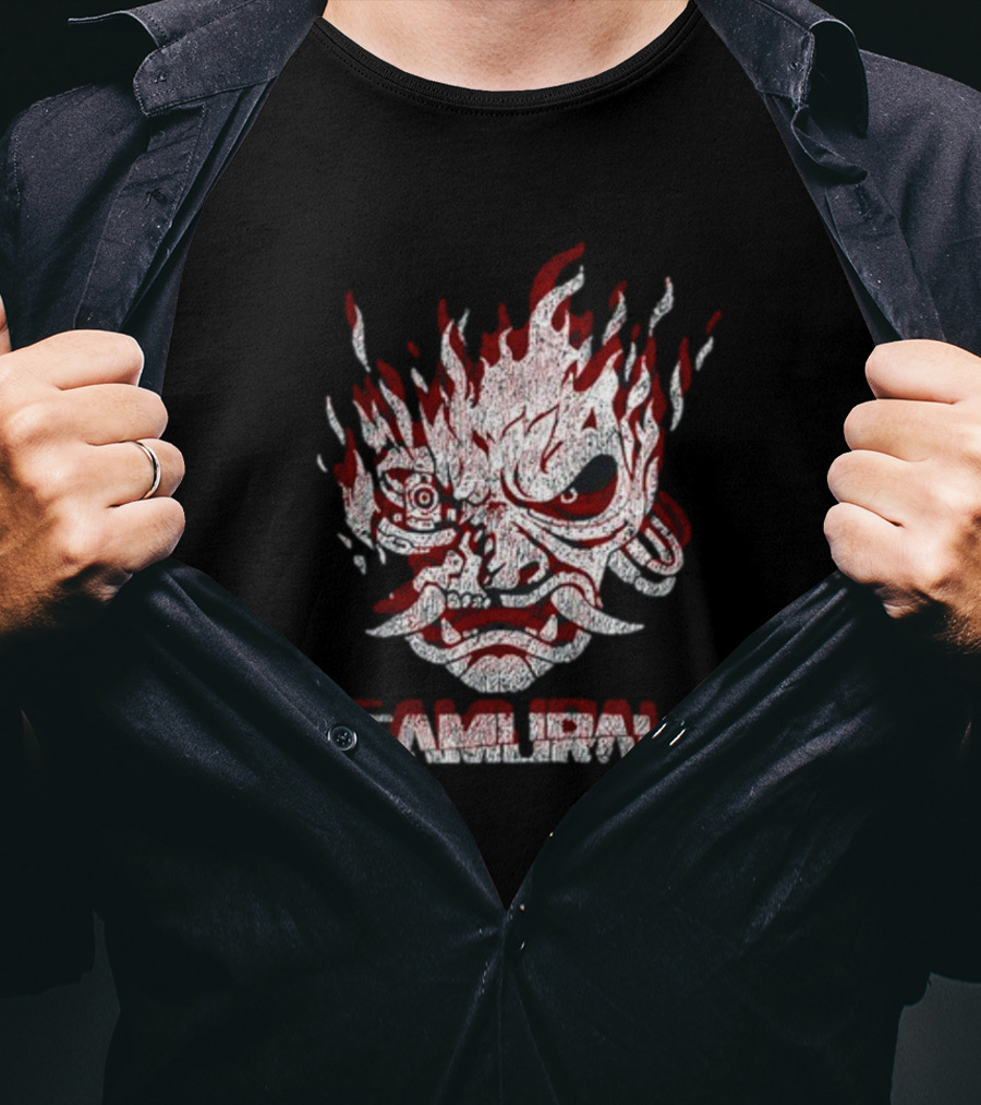 Cd Projekt Red Cyberpunk 2077 Samurai Logo Gaming Fan Gear T-Shirt