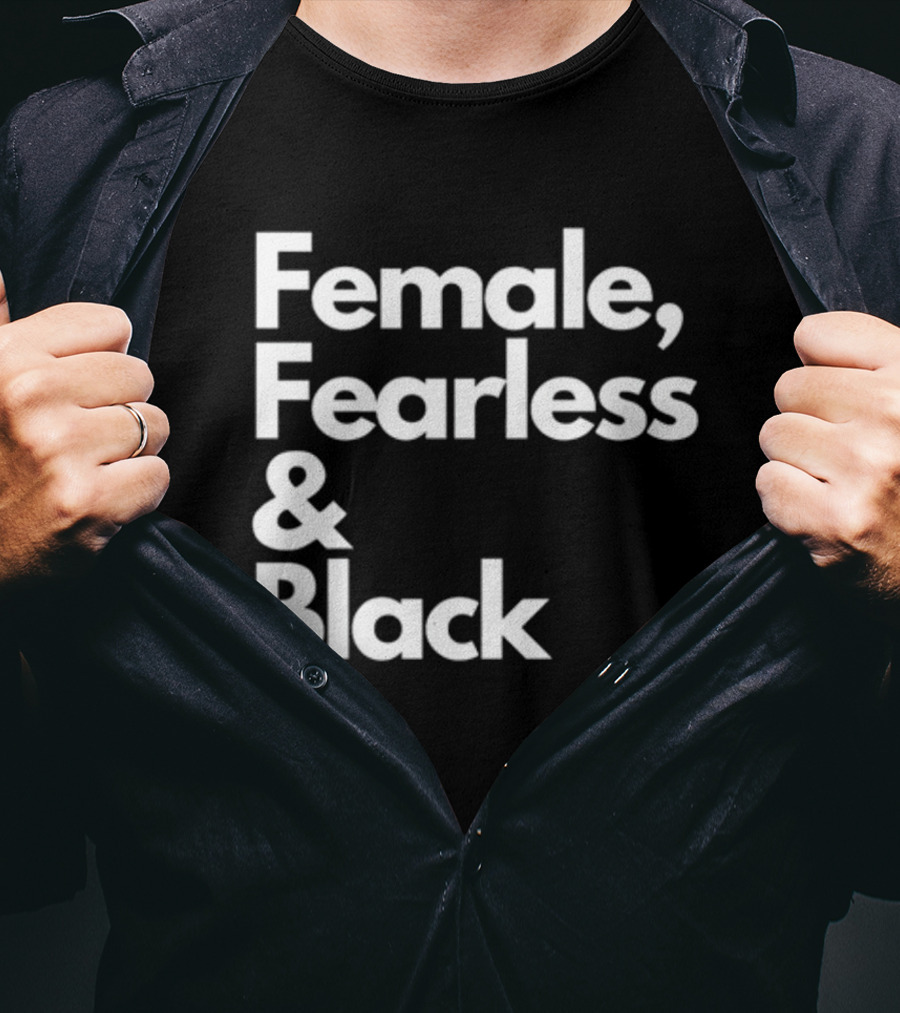 Female Fearless And Black T-Shirt