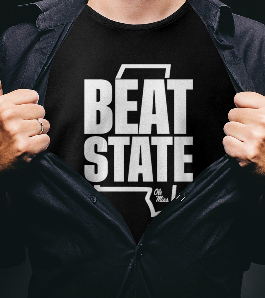 Beat State Ole Miss Mississippi Outline T-Shirt