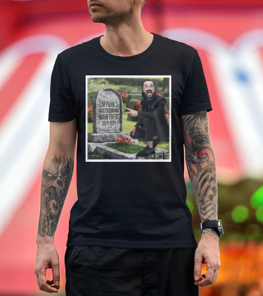 CM Punk's Wrestlemania Main Event 2024 Tombstone T-Shirt