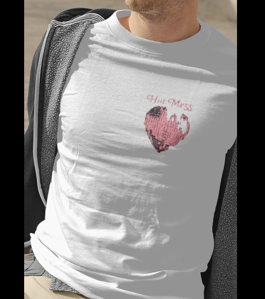 Hot Mess Pink Pixel Heart T-Shirt
