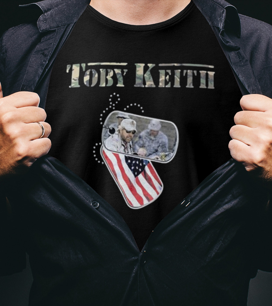 Toby Keith Camo Never Apologize Dog Tag American Flag T-Shirt