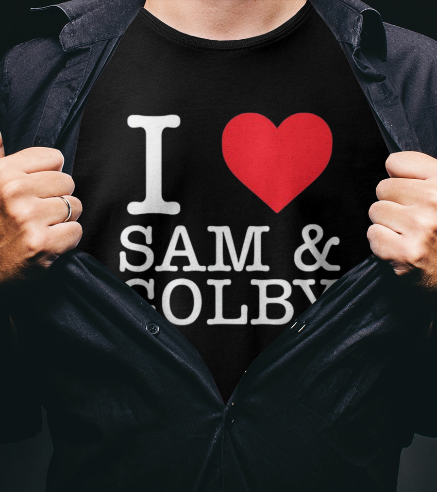 I Love Sam And Colby Red Heart T-Shirt